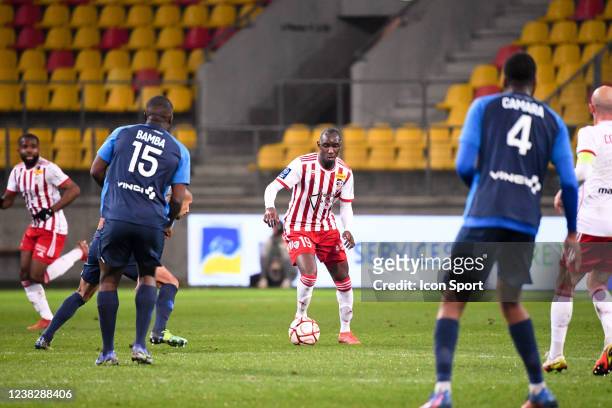 Alassane N'DIAYE during the Ligue 2 BKT match between Paris FC and AC Ajaccio at MMA Arena on February 7, 2022 in Le Mans, France. - Photo by Icon...