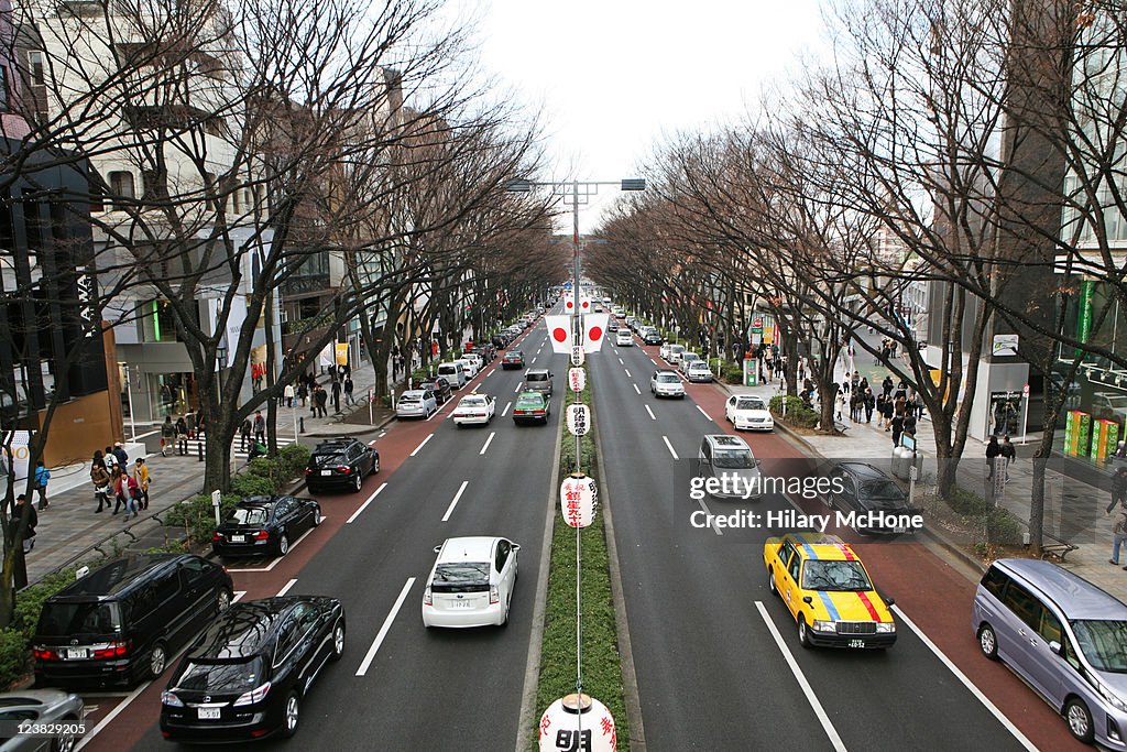 Tree-lined Tokyo street