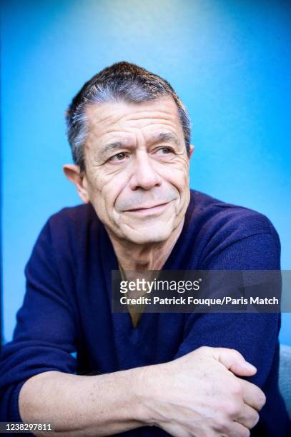 Writer Emmanuel Carrere is photographed for Paris Match in Paris on December 18, 2021.