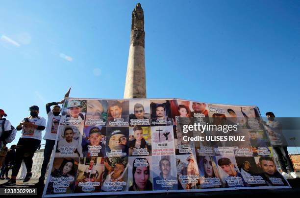 Activists and relatives of missing persons march demanding security and justice for minors who have been victims of disappearances, kidnappings and...