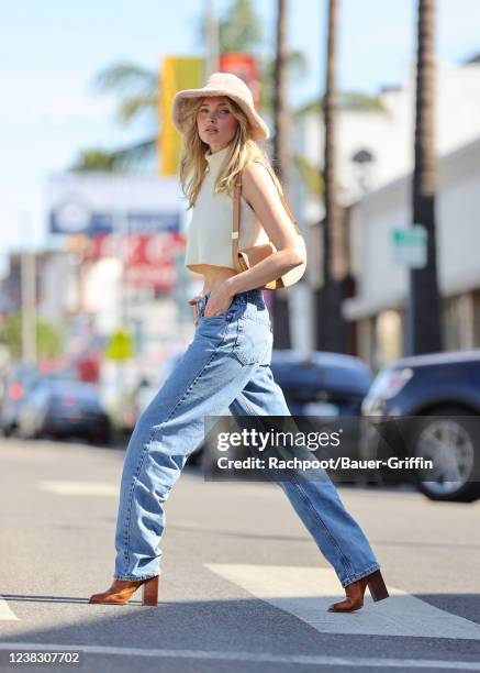 Elsa Hosk is seen on February 08, 2022 in Los Angeles, California.