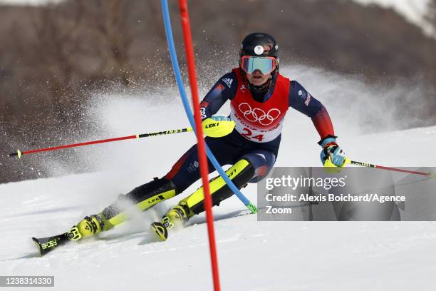 Charlie Guest of Team Great Britain competes during the Olympic Games 2022, Women's Slalom on February 9, 2022 in Yanqing China.