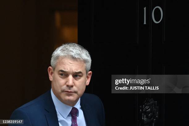 Chancellor of the Duchy of Lancaster Stephen Barclay leaves from 10 Downing Street in central London on February 9, 2022.