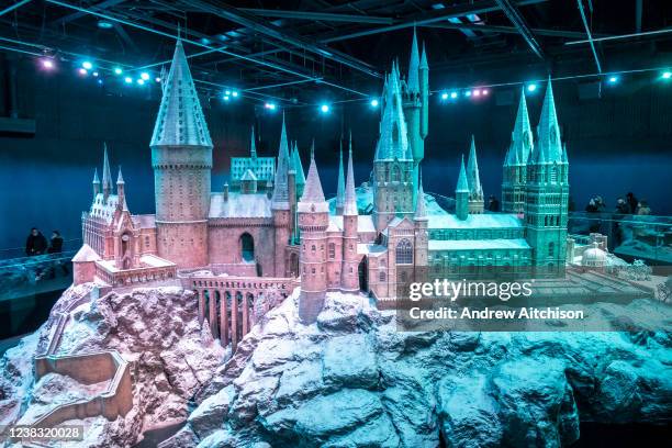 Scale model of Hogwarts School of Witchcraft and Wizardry in the snow on display at Warner Bros studio tour, The Making of Harry Potter on the 27th...