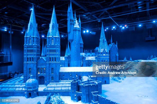 Scale model of Hogwarts School of Witchcraft and Wizardry in the snow on display at Warner Bros studio tour, The Making of Harry Potter on the 27th...