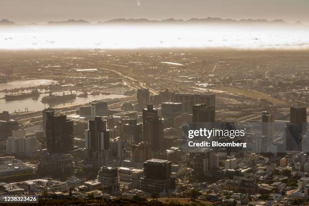 Views of the city skyline from Signal Hill in Cape Town, South Africa, on Tuesday, Feb. 8, 2022. South African President Cyril Ramaphosa will deliver...