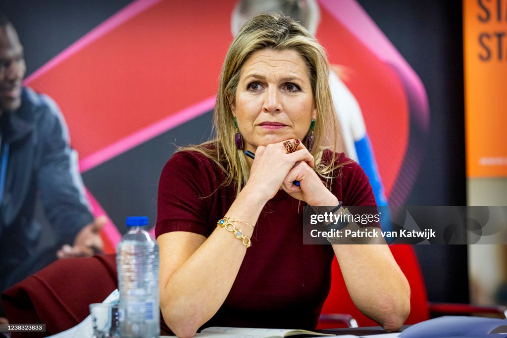 Queen Maxima Of The Netherlands Visits Young People On Debt Problems' Matter In The Hague
