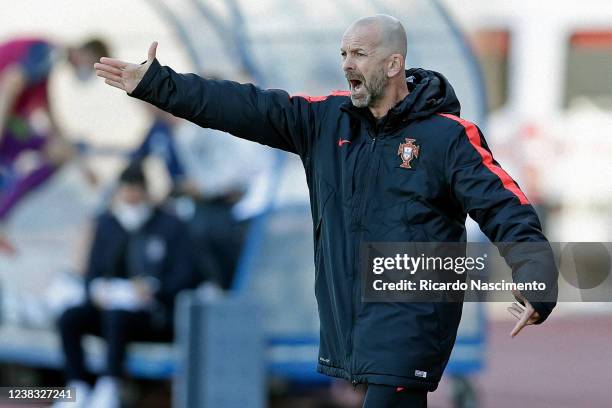 Filipe Ramos Head Coach of u16 Portugal during the UEFA Development Tournament U16 match between U16 Portugal and U16 Germany at Estadio Municipal de...