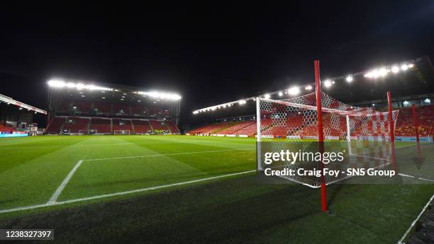 General view during a cinch Premiership match between Aberdeen and Celtic at Pittodrie Stadium, on February 09 in Aberdeen, Scotland.