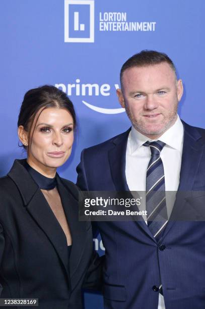 Coleen Rooney and Wayne Rooney attend the World Premiere of new Amazon Prime Video documentary "Rooney" at HOME Cinema on February 9, 2022 in...
