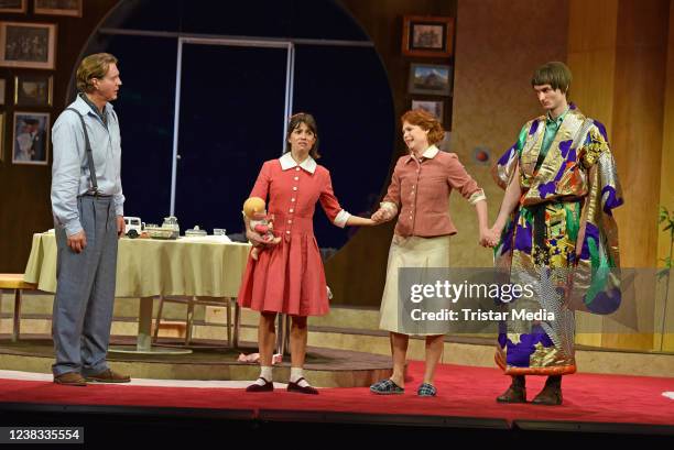 Thomas Heinze, Anna Julia Antonucci, Henny Reents, Maximilian Diehle during the press rehearsal of the play "Der Chinese" at Komoedie am...