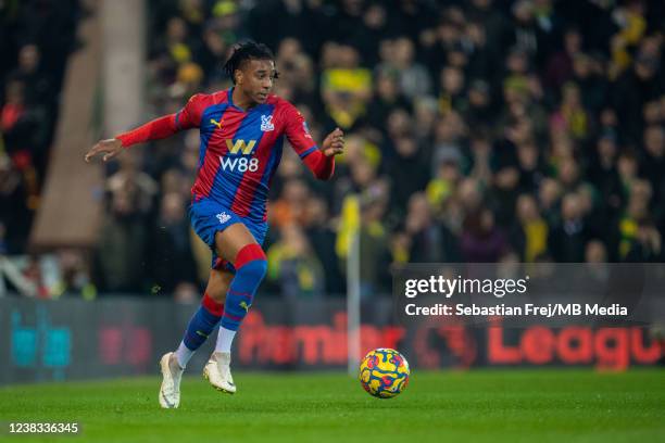 Michael Olise of Crystal Palace during the Premier League match between Norwich City and Crystal Palace at Carrow Road on February 9, 2022 in...