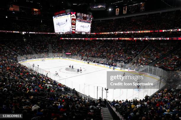 General view of fans in the stands during the Honda NHL All-Star game on February 5, 2022 at T-Mobile Arena in Las Vegas, Nevada.