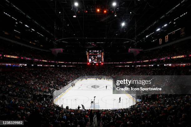 General view of fans in the stands during the Honda NHL All-Star game on February 5, 2022 at T-Mobile Arena in Las Vegas, Nevada.