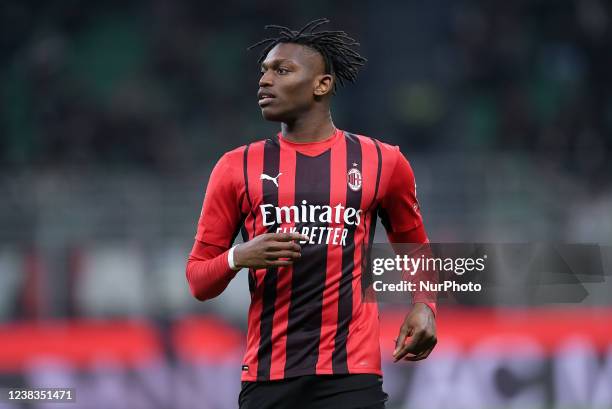 Rafael Leao of AC Milan looks on during the Italian Cup match between AC Milan and SS Lazio at Stadio Giuseppe Meazza, Milan, Italy on 9 February...