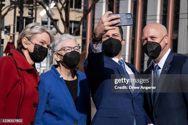 Secretary of Energy Jennifer Granholm, White House National Climate Advisor Gina McCarthy, U.S. Secretary of Transportation Pete Buttigieg and Senior...