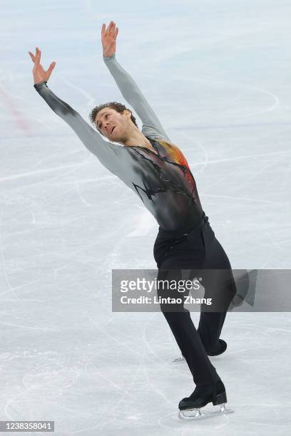 Jason Brown of Team United States skates during the Men Single Skating Free Skating on day six of the Beijing 2022 Winter Olympic Games at Capital...