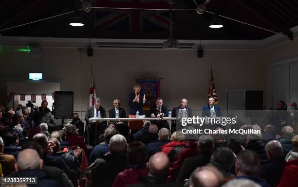 Former MP Baroness Kate Hoey, former Brexit party member Ben Habib, TUV leader Jim Allister and DUP leader Sir Jeffrey Donaldson speak to Unionists...