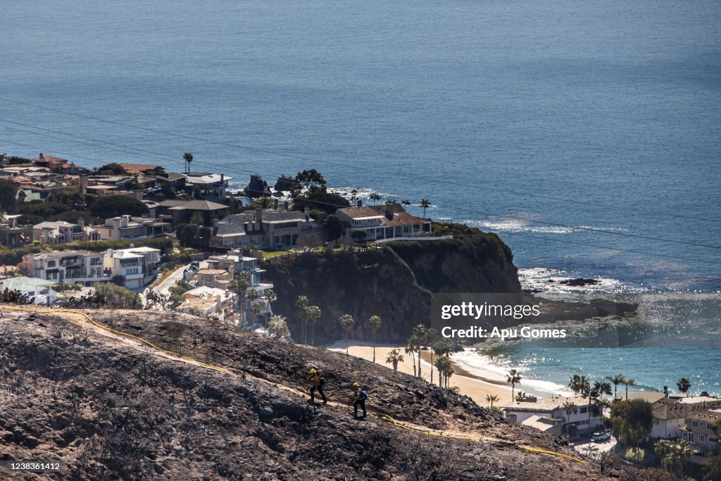 Wildfire Threatens Homes In Laguna Beach