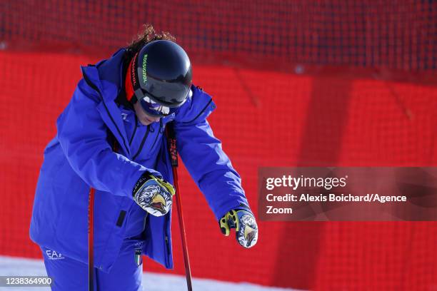 Federica Brignone of Team Italy inspects the course during the Olympic Games 2022, Women's Super G on February 11, 2022 in Yanqing China.