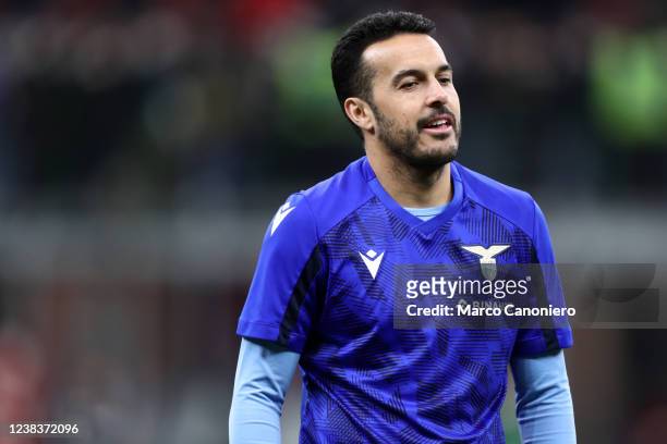 Pedro Rodriguez Ledesma of Ss Lazio looks on during warm up before the Coppa Italia match between Ac Milan and Ss Lazio. Ac Milan wins 4-0 over Ss...