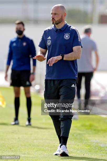 Heiko Westermann, Head Coach of u17 Germany during the Algarve Cup U17 match between U17 Portugal vs U17 Germany at Estadio Municipal de Lagos on...