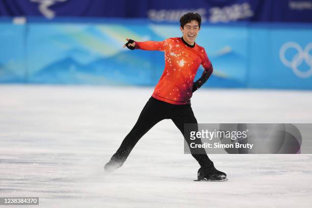 Winter Olympics: USA Nathan Chen in action during Mens Free program at Capital Indoor Stadium. Chen wins gold. Beijing, China 2/10/2022 CREDIT: Simon...