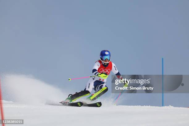 Winter Olympics: Czech Republic Martina Dubovska in action during Womens Slalom at National Alpine Ski Centre. Yanqing, China 2/9/2022 CREDIT: Simon...