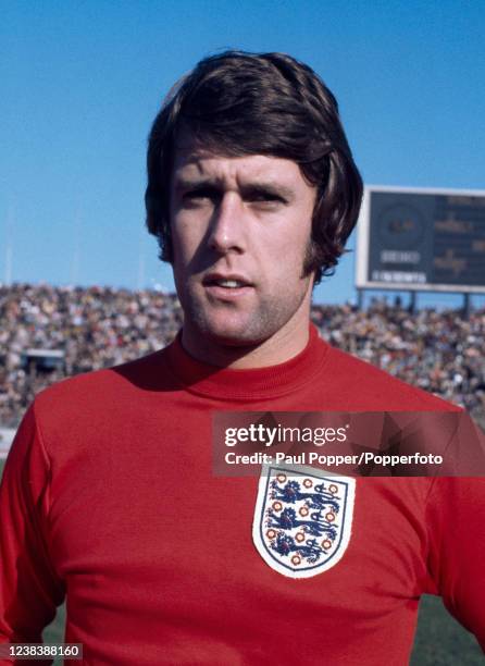 Geoff Hurst of England lines up before the UEFA Euro 1972 qualification group 3 match between Greece and England at the Karaiskakis Stadium on...