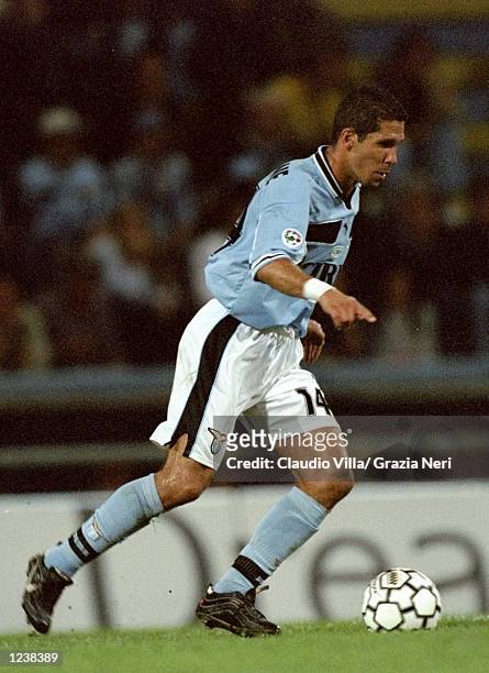 Diego Simeone of Lazio in action during the Serie A match between Parma and Lazio played at the Stadio Ennio Tardini, Parma, Italy. The game finished...