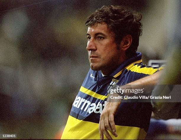 Parma coach Alberto Malesani watches his team in action during the Serie A match between Parma and Lazio played at the Stadio Ennio Tardini, Parma,...