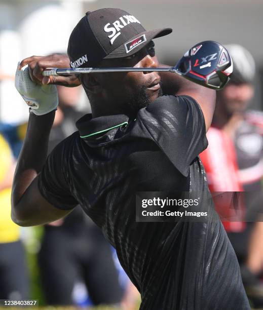 Siyanda Mwandla of South Africa during day three of the Dimension Data Pro-Am at Fancourt Golf Estate on February 12, 2022 in George, South Africa.