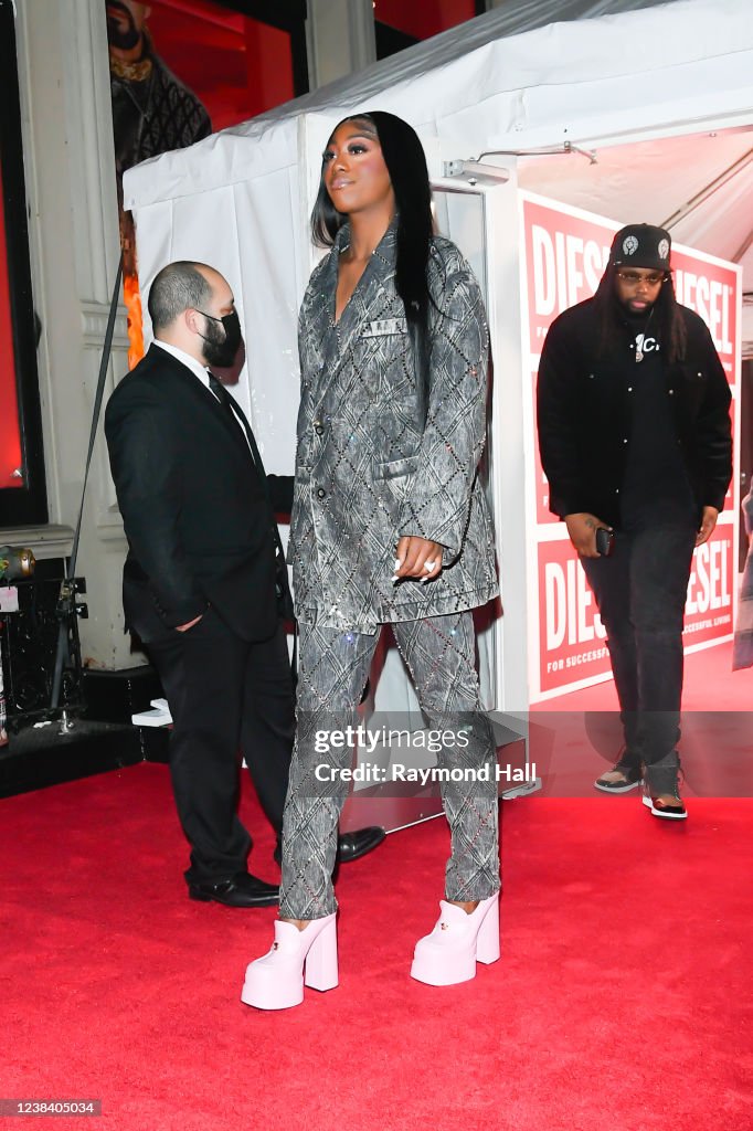 Flo Milly Rapper Rapper Flo Milli is seen arriving to the opening of DIESEL flagship ...