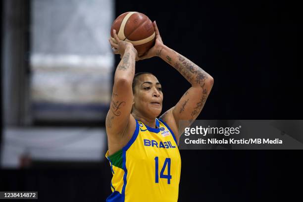 Erika De Souza of Brazil in action during the FIBA Women's Basketball World Cup Qualifying Tournament match between Brazil v South Korea on February...