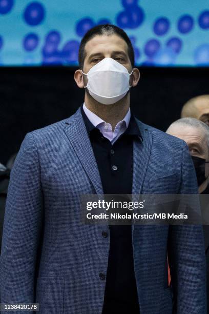 Serbian minister of sport Vanja Udovicic during the FIBA Women's Basketball World Cup Qualifying Tournament match between Serbia v Australia on...