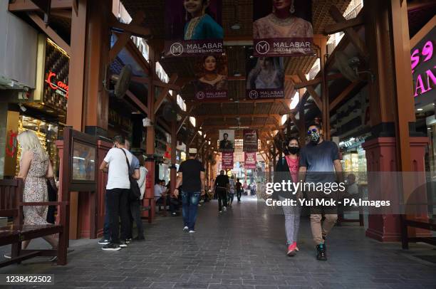 Visitors to the Dubai Gold Souk in Deira, in the United Arab Emirates. Picture date: Wednesday February 9, 2022.