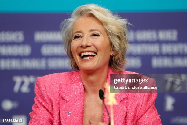 February 2022, Berlin: Actress Emma Thompson at the press conference for the film "Good Luck to You, Leo Grande", which runs in the series "Berlinale...