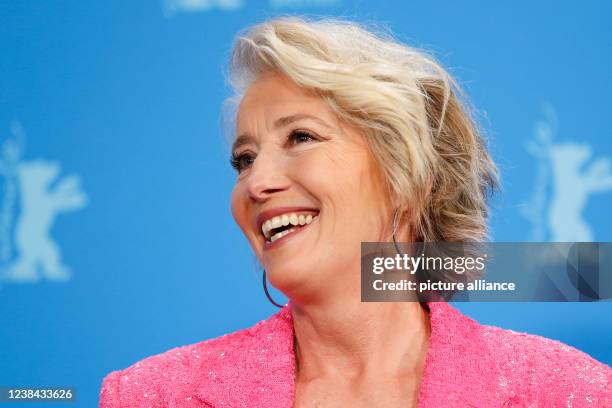 February 2022, Berlin: Actress Emma Thompson at the photocall for the film "Good Luck to You, Leo Grande", which runs in the series "Berlinale...