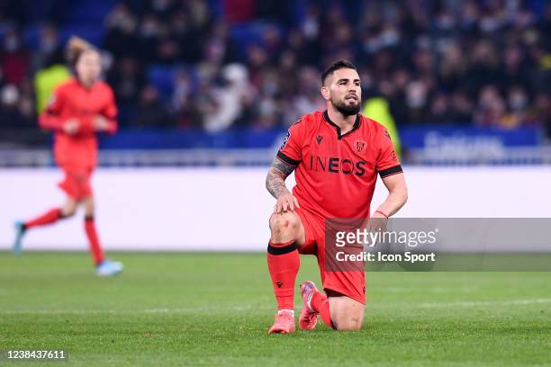 Andy DELORT during the Ligue 1 Uber Eats match between Lyon and Nice at Groupama Stadium on February 12, 2022 in Lyon, France. - Photo by Icon sport