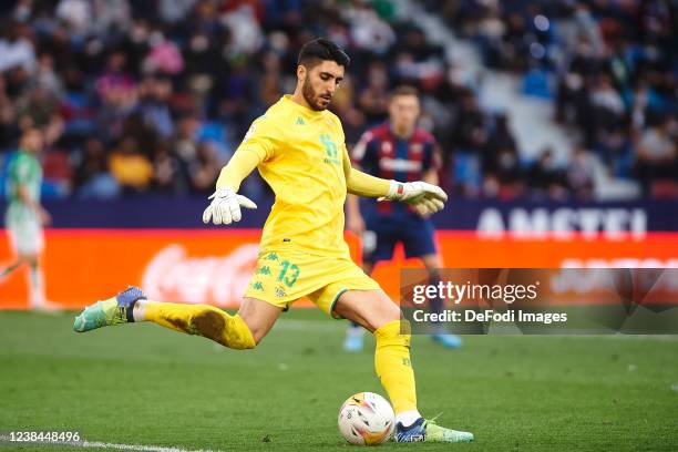 Rui Silva of Real Betis controls the ball during the La Liga Santader match between Levante UD and Real Betis at Estadio Ciudad de Valencia on...