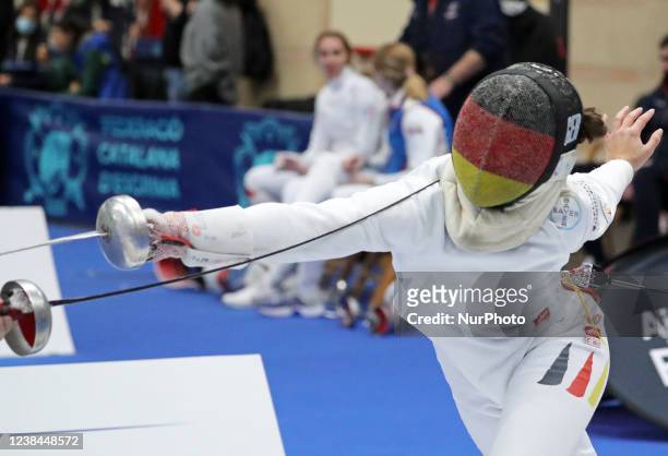 Lara Goldmann, from Germany, during the 55th International Ciutat de Barcelona womens epee team Fencing World Cup tournament, in Barcelona, on 13th...