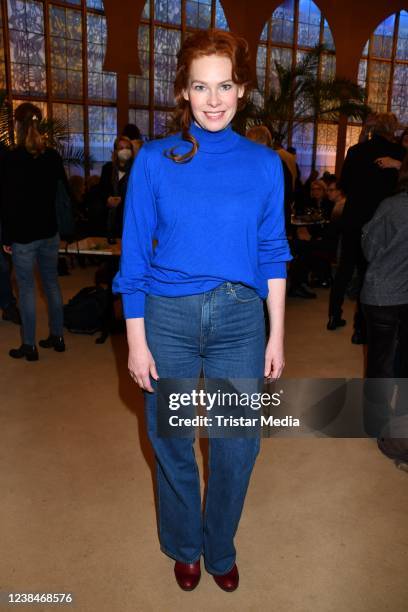 Henny Reents attends the premiere of the play Der Chinese at Komoedie am Kurfuerstendamm im Schiller Theater on February 13, 2022 in Berlin, Germany.