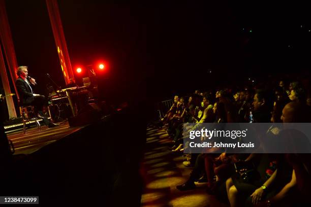 Jose Luis Rodriguez "El Puma" performs live in concert during 'Dia del Amor y La Amistad' at James L. Knight Center on February 13, 2022 in Miami,...