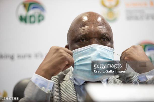 Minister of Health Dr Joe Phaahla during a visit to South Africa's vaccine research sites at Stellenbosch University's Tygerberg Medical Campus on...