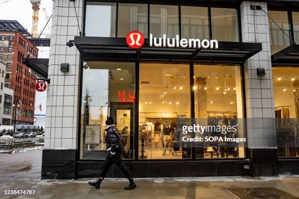 Lululemon logo seen at one of their Stores in downtown Detroit.