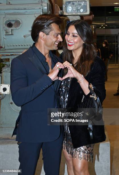 Bollywood actress Bipasha Basu and actor husband Karan Singh Grover pose for a photo in Mumbai. The couple was spotted outside a mall on the occasion...