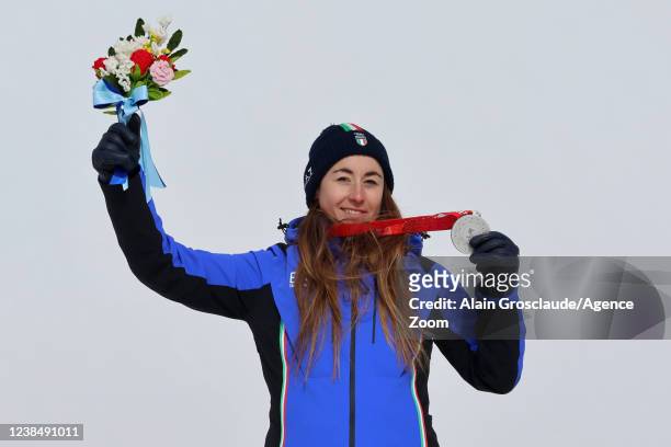 Sofia Goggia of Team Italy wins the silver medal during the Olympic Games 2022, Women's Downhill on February 15, 2022 in Yanqing China.