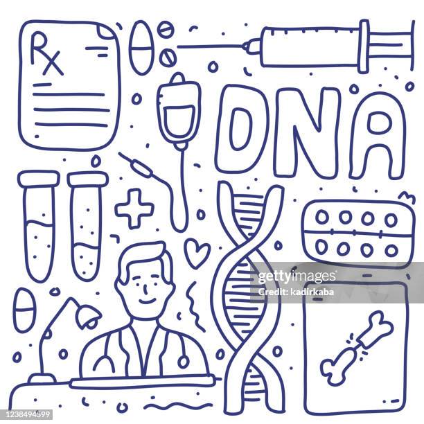 healthcare and medicine doodle vector illustration concept. hand drawn, line icons. - gynaecological examination stock illustrations