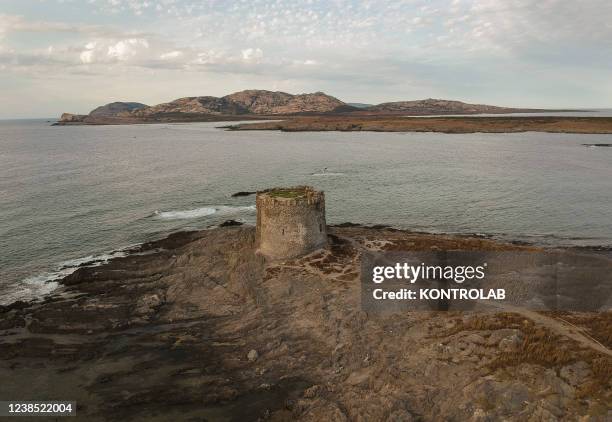 View of the la Pelosetta Beach and La Pelosa Tower.