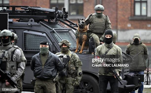 Illustration picture shows members of the special units during a celebration of the 50th anniversary of the special units of the federal police,...